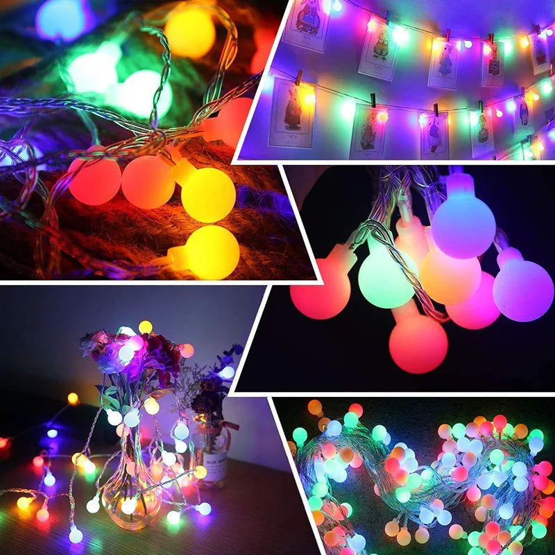 12M USB/Battery Power Ball LED String Lights Garland Lights Waterproof Outdoor Lamp Wedding Garden Fairy Lights Christmas Decor.