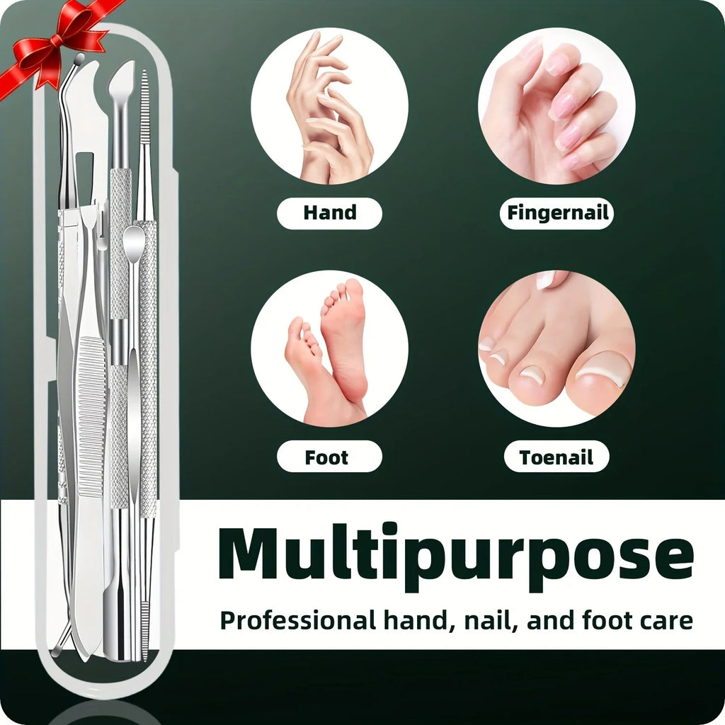 7pcs Stainless Steel Cuticle Remover Kit,Premium Ingrown Toenail Removal Tool Kit, Best Gift, Pedicure Tools, Manicure Nail Kits