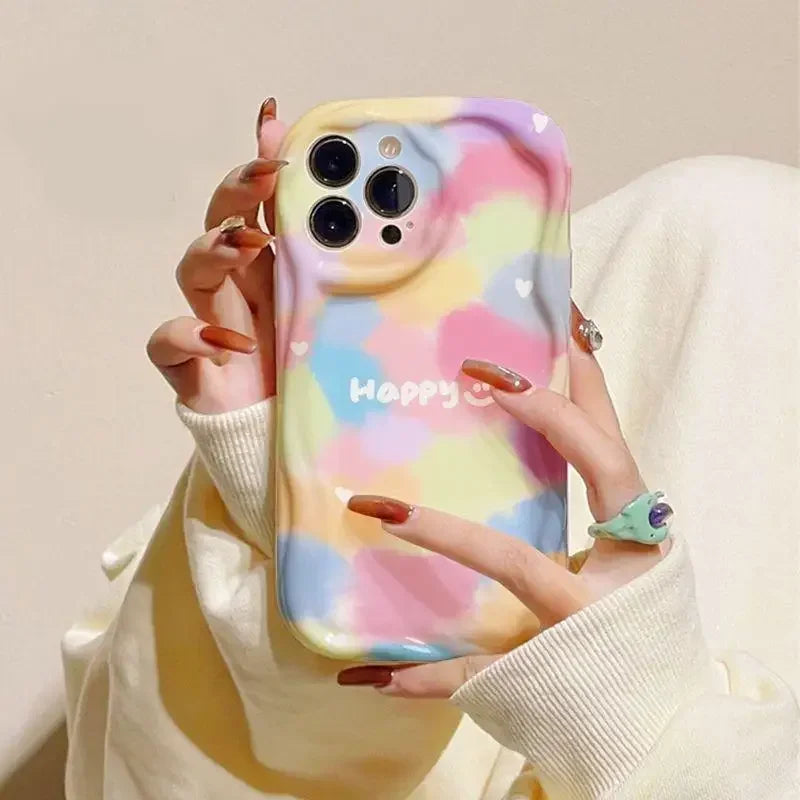 Phone Case for OPPO Realme C53 C55 C11 2021 C33 C31 C35 C21Y C25Y C20 C21 C12 C15 C25 C30 C30S C25S 5 5i 5s 6i Flower Wavy Cover