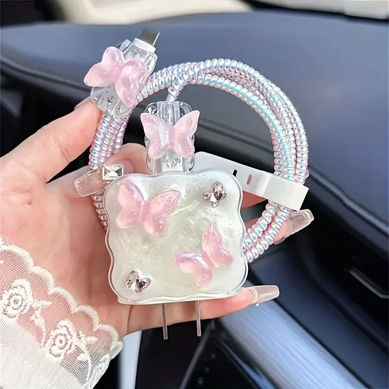 Butterfly Charger Protective Case Cable Protector For iPhone 18W/20W Fast Charging Cable Data Anti-break Charger Protective Rope