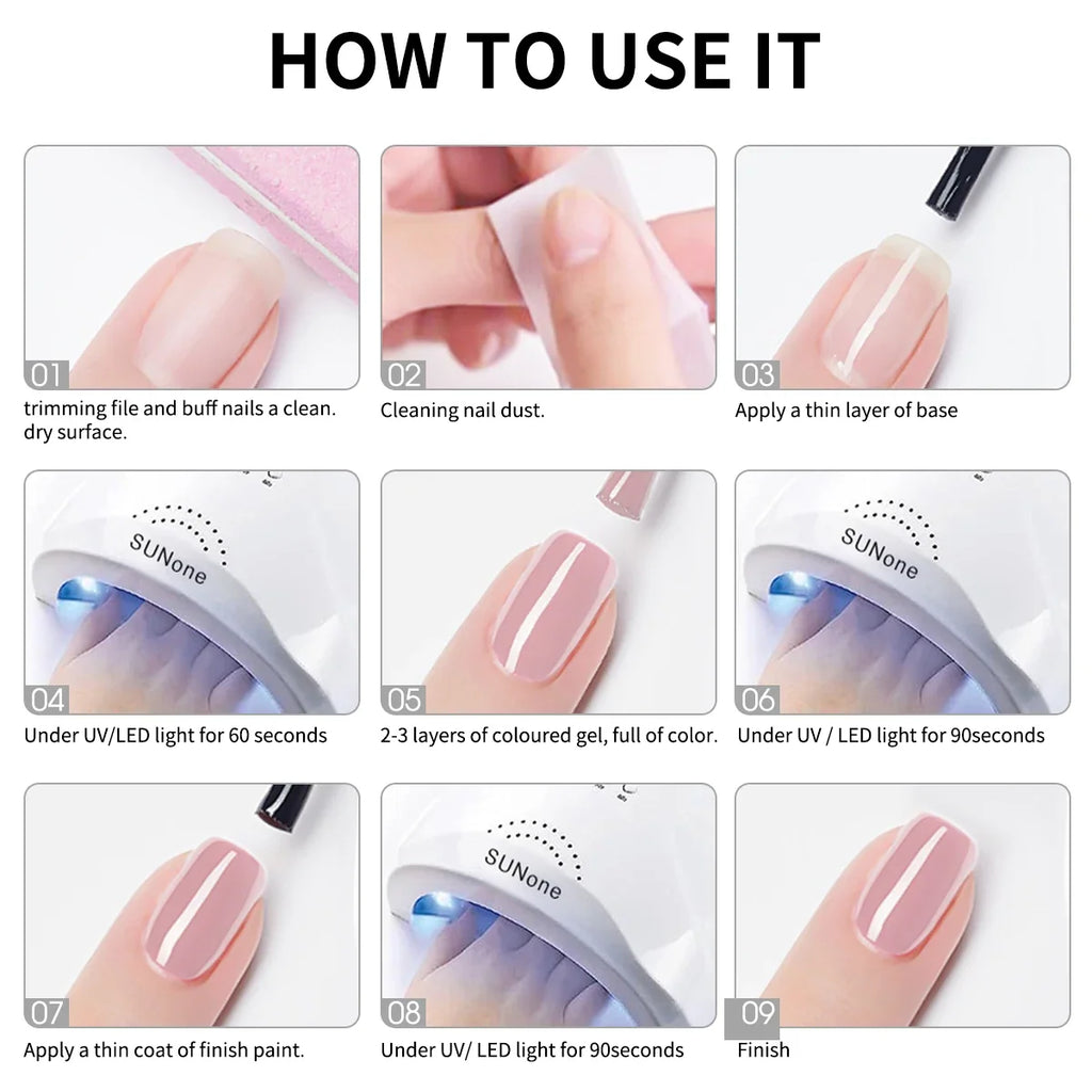 Hassleless 15ml Glass Bottle, Nude Pink Clear Nude Nail Polish, 2026 New Trendy Pink Gel Nail Polish.
