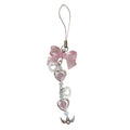 Phone Charm Strap Keychain Kawaii-Cute Crystal Jellyfish Pendant  Phone Chain Bowknot Phone Charm Keycord for  iPhone Camera Bag