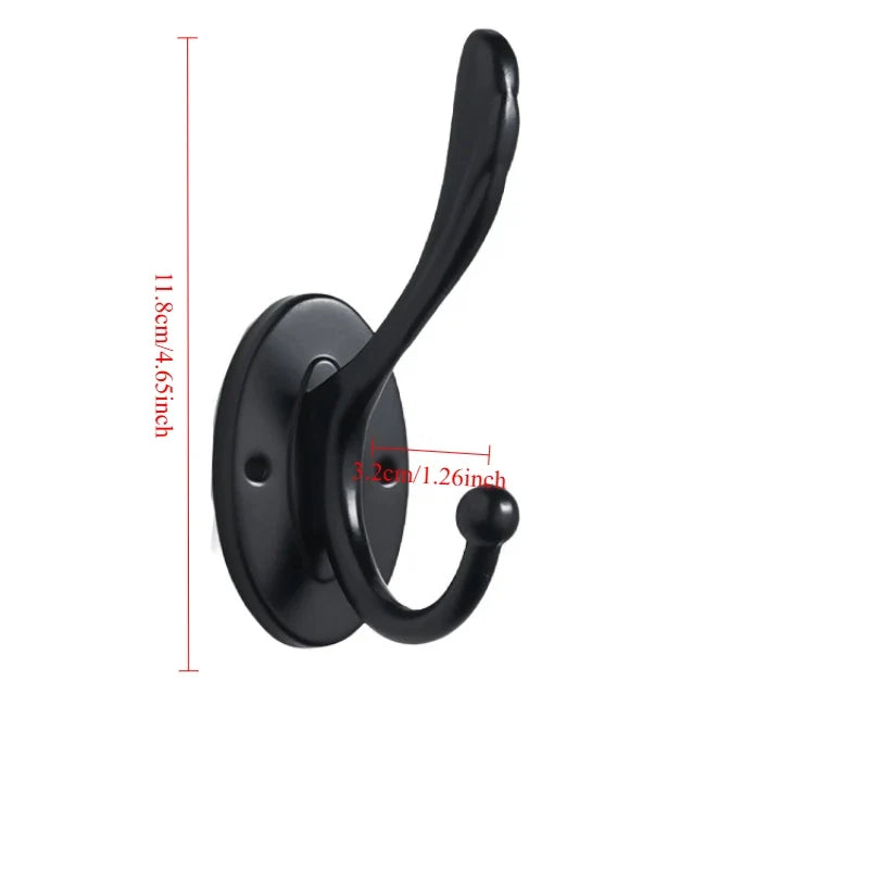 2/4pcs metal wall hooks, wall-mounted aluminum material hooks - Easy to install, adhesive type, suitable for clothes, hats.