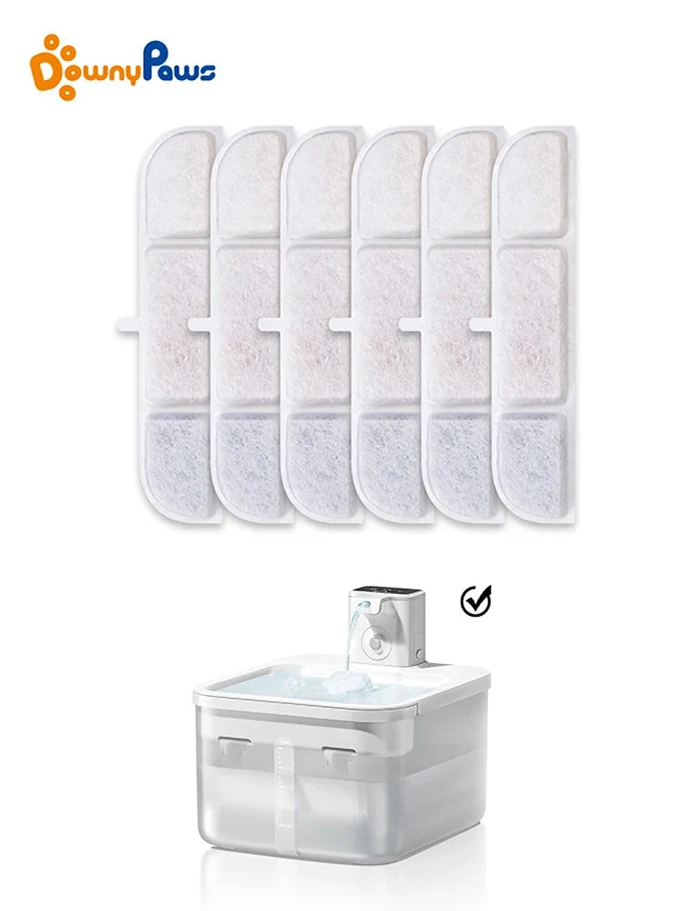 DownyPaws 6/12 PCS Activated Carbon Filter For Cat Water Fountain WFP6 Replacement Filters For Pet Automatic Drinking Fountain