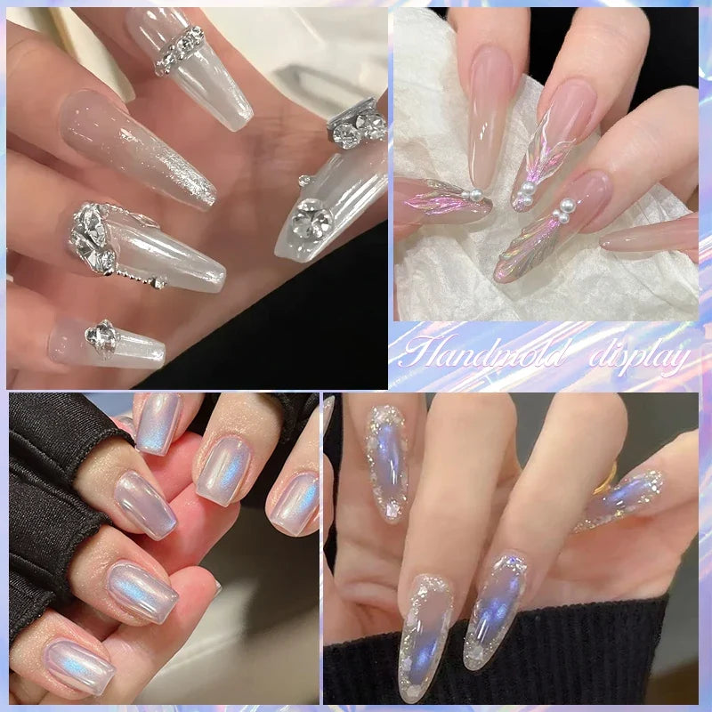 MSRUIOO 8ml 2 In 1 Aurora Top Coat Glitter Sequins Nail Gel Semi Permanent Soak Off UV Gel LED Nail Art Varnish Manicure Design