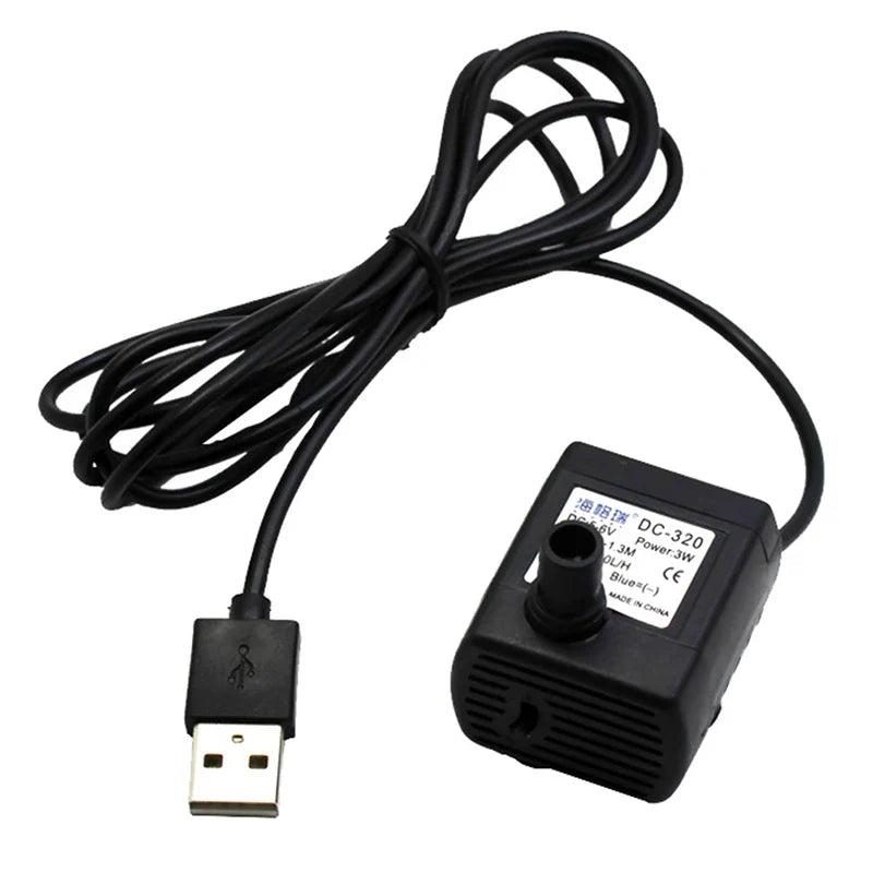 Pet Water Fountain Pump Dispenser Drinking Fountain Replacement Accessories DC 5V USB 40dB Ultra-quiet for Fountain Aquarium