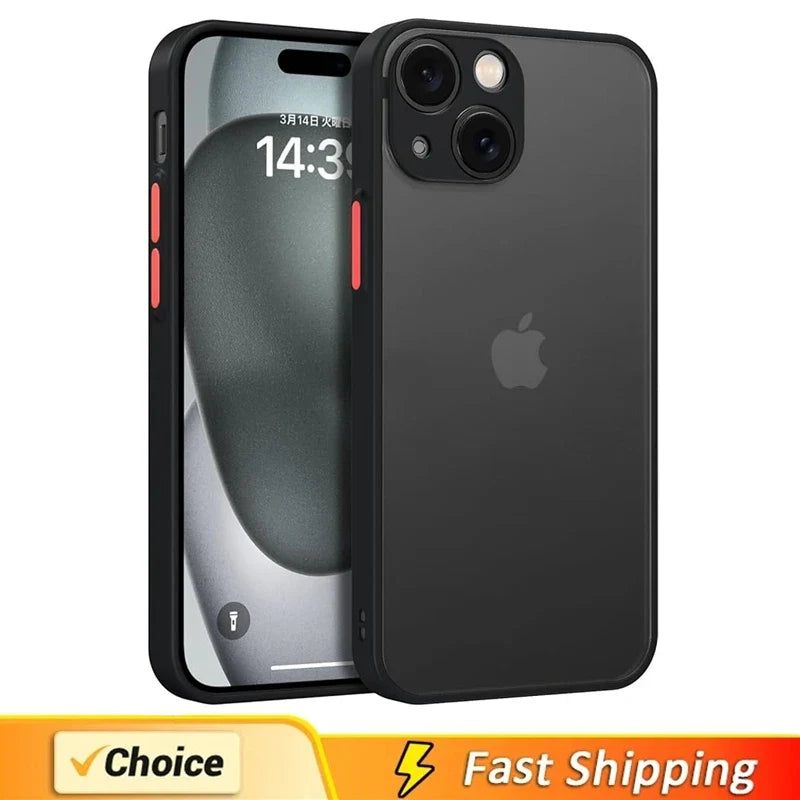 Matte Phone Case For iPhone 14 13 12 15 Pro Max Mini Luxury Soft Silicone Shockproof Case For iPhone 11 XS MAX X XR 7 8 Plus SE