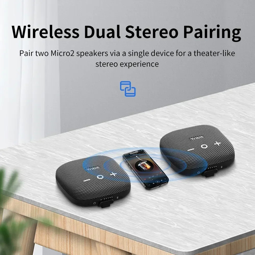 Tribit StormBox Micro 2 Portable Bluetooth Speaker for Bike Outdoor 10W Deep Bass Sound IP67 Waterproof 12H Playtime TWS Stereo
