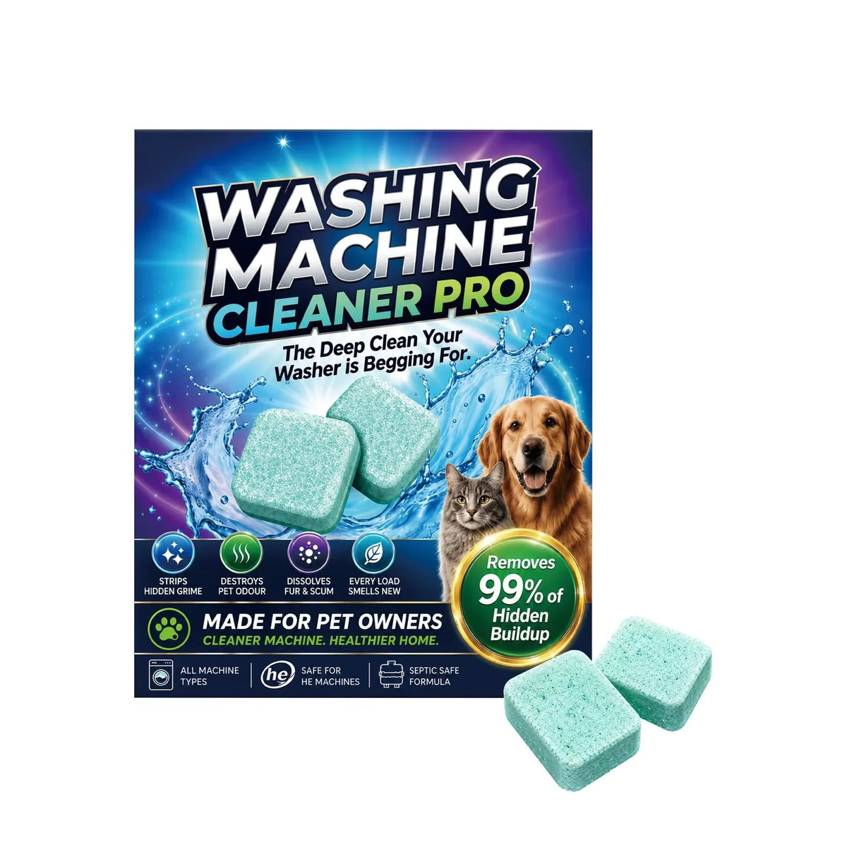 Dissolve Pet Hair Tables For Washing Machine Reduce Cat Hair Pet Clothing Household Safe Dog Cat Hair Dissolving Cleaner Tables