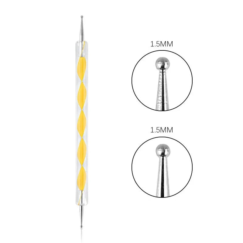 DIY Manicure Tools: Nail Art Dotting Pen, Spiral Rod Hook Pen & Drawing Painting Marbleizing Tool