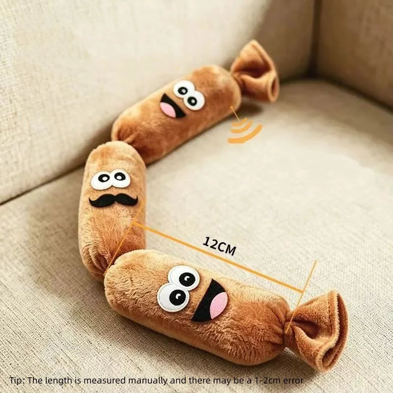 Simulated Sausage Dog Chew Toy Soft Plush BB Squeaker Press-to-Squeak Durable Chew Resistant Dog Entertainment Boredom Toy