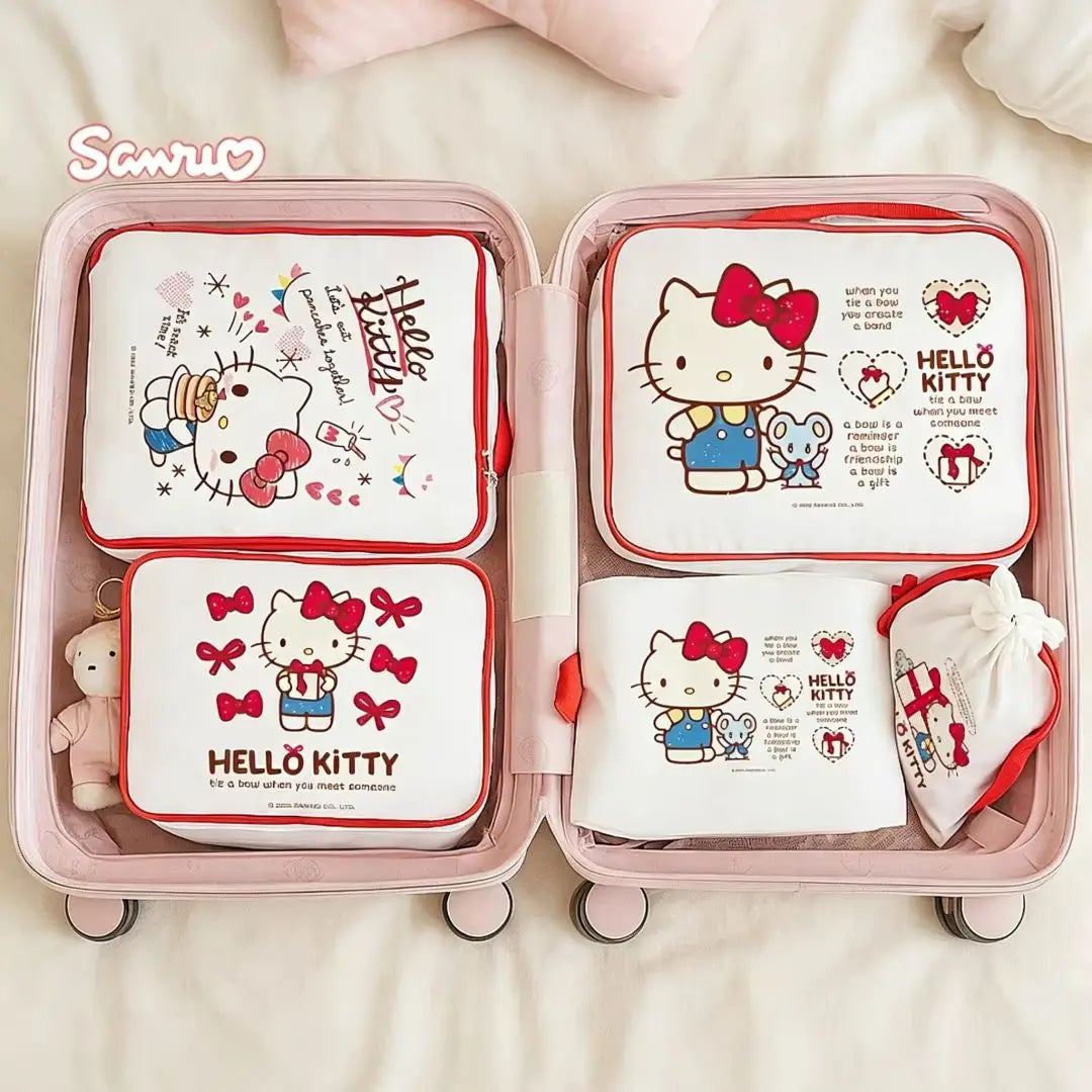 Hello Kitty Travel Storage Bag Luggage Compression Combination Classification Multi functional Travel Dustproof Storage Bag