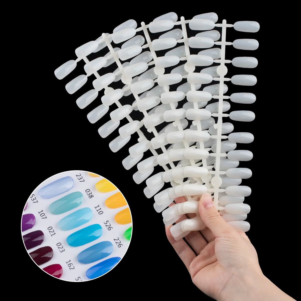 TP 240pcs Nail Display Tips Natural Color False Acrylic Nail Art Tips for Nail Display Book Gel Polish Manicure Practice Tools