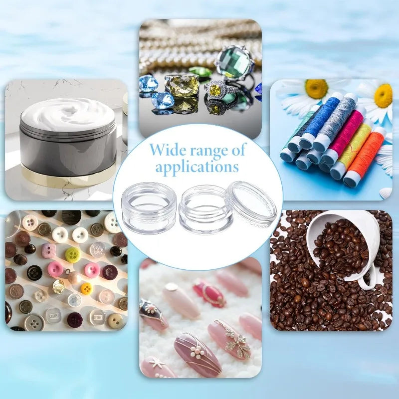 3-20g Transparent Portable Plastic Bottles Travel Cosmetic Container for Travel Makeup Face Cream Storage Small Box Beads Case