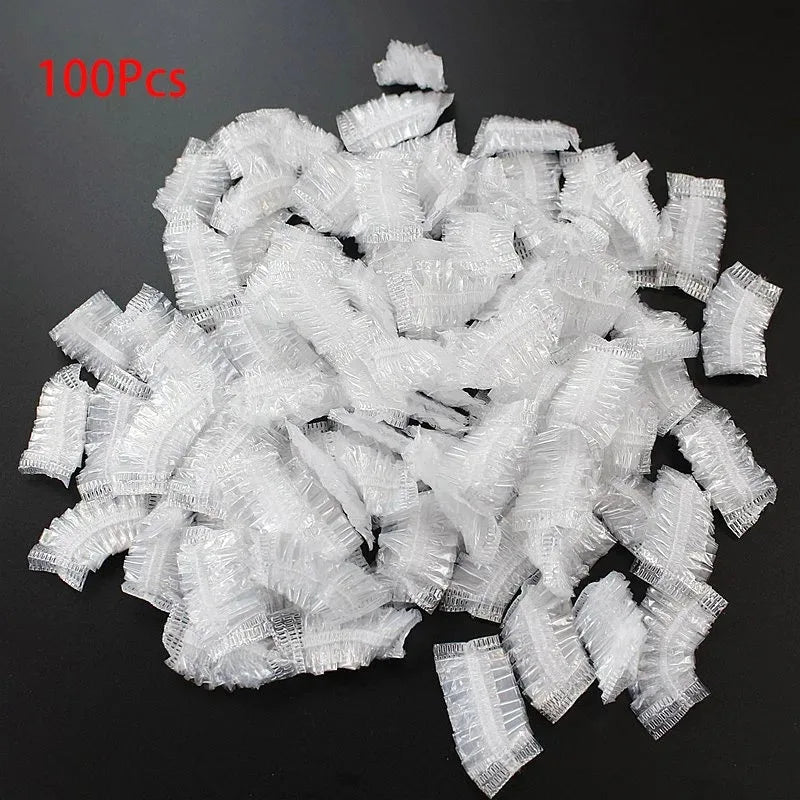 100Pcs Disposable Waterproof Hair Dye Earmuffs Ear Covers for Baking Oil Wash Shower Barber Hairdressing Cleaning Accessories