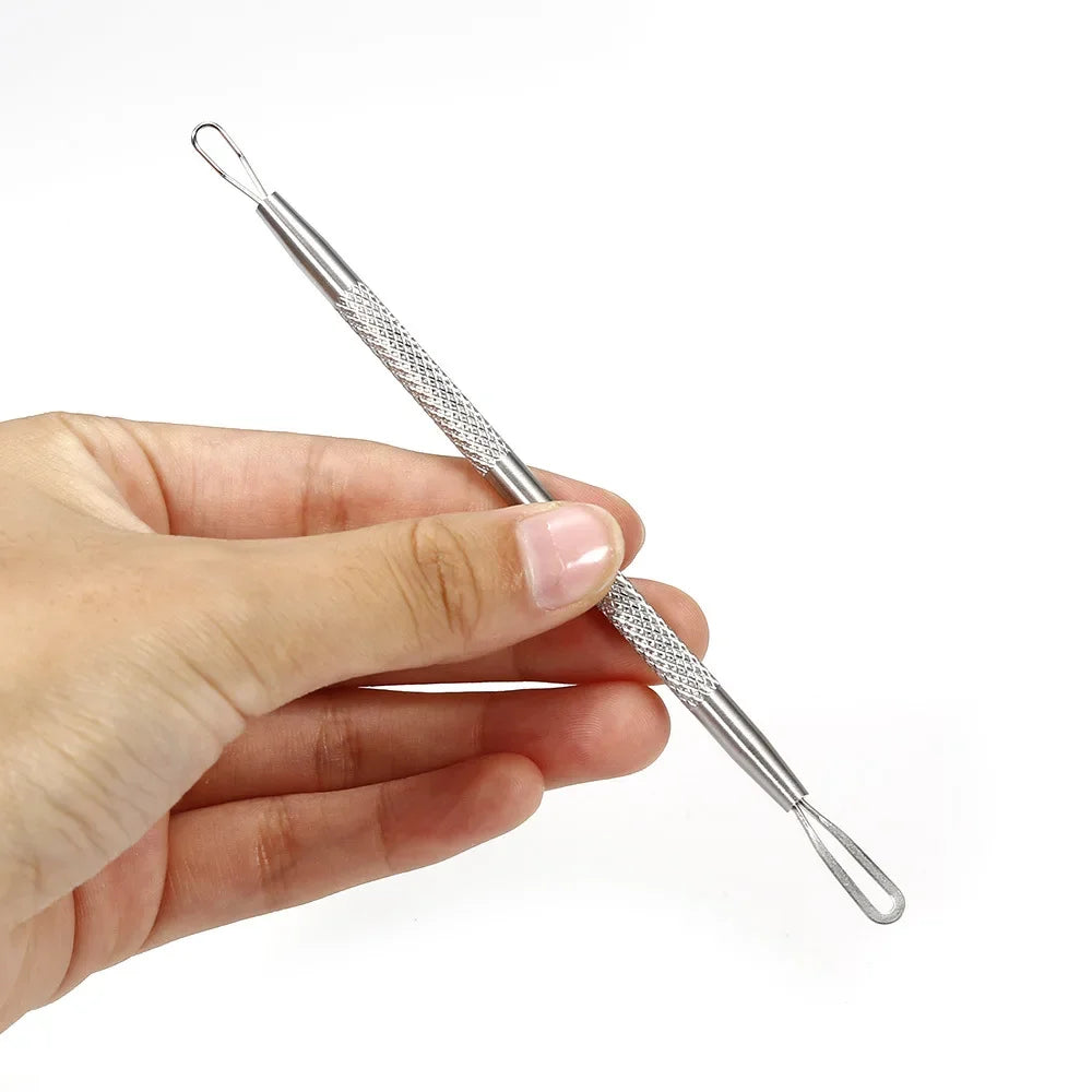 High Quality Stainless Steel Blackhead Pimples Acne Double Rings Squeeze Extractor Tool