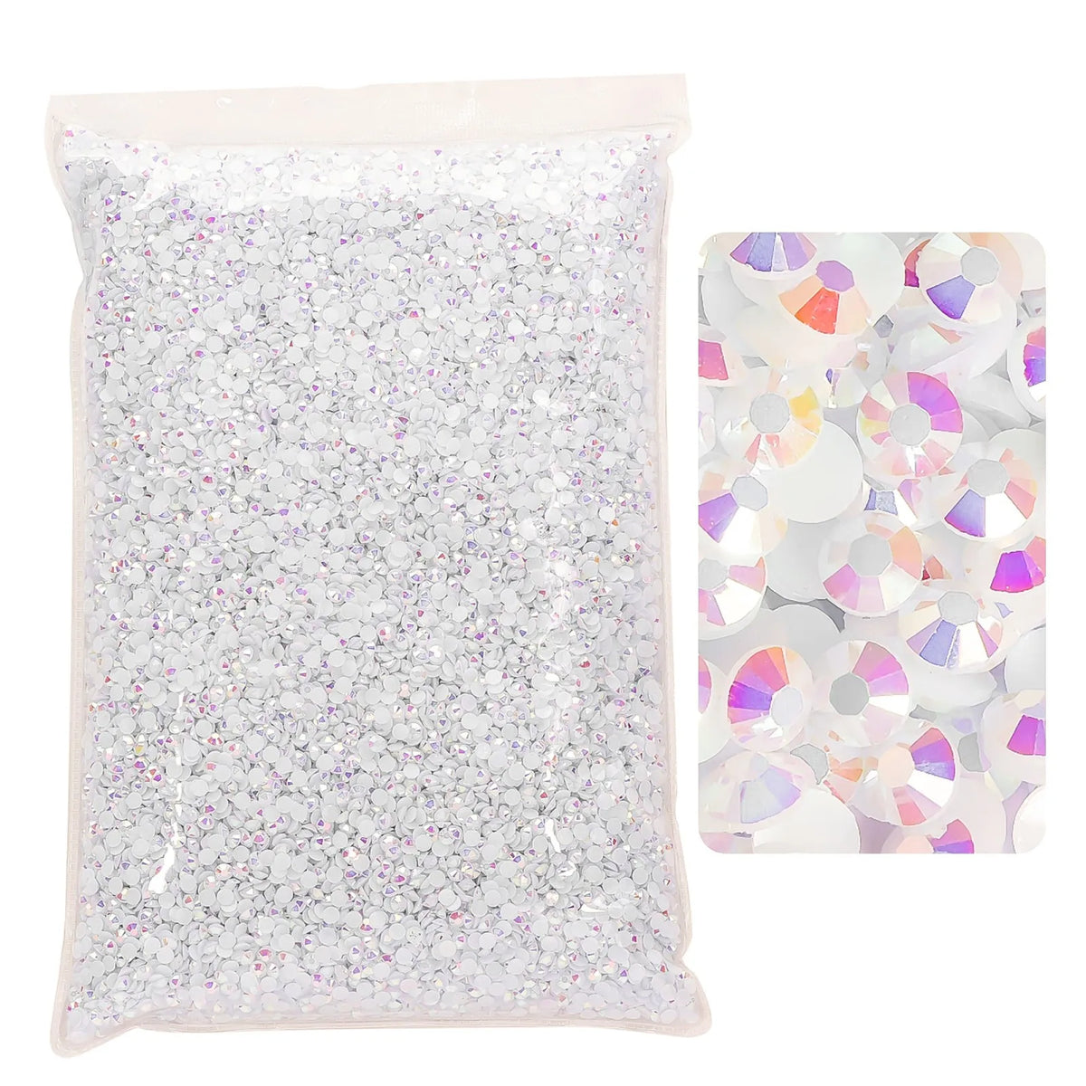 White AB Flatback Resin Jelly Rhinestones 2mm 3mm 4mm 5mm 6mm Drill Faux Gems Bead for Crafts DIY Nail Art Charms Supplies