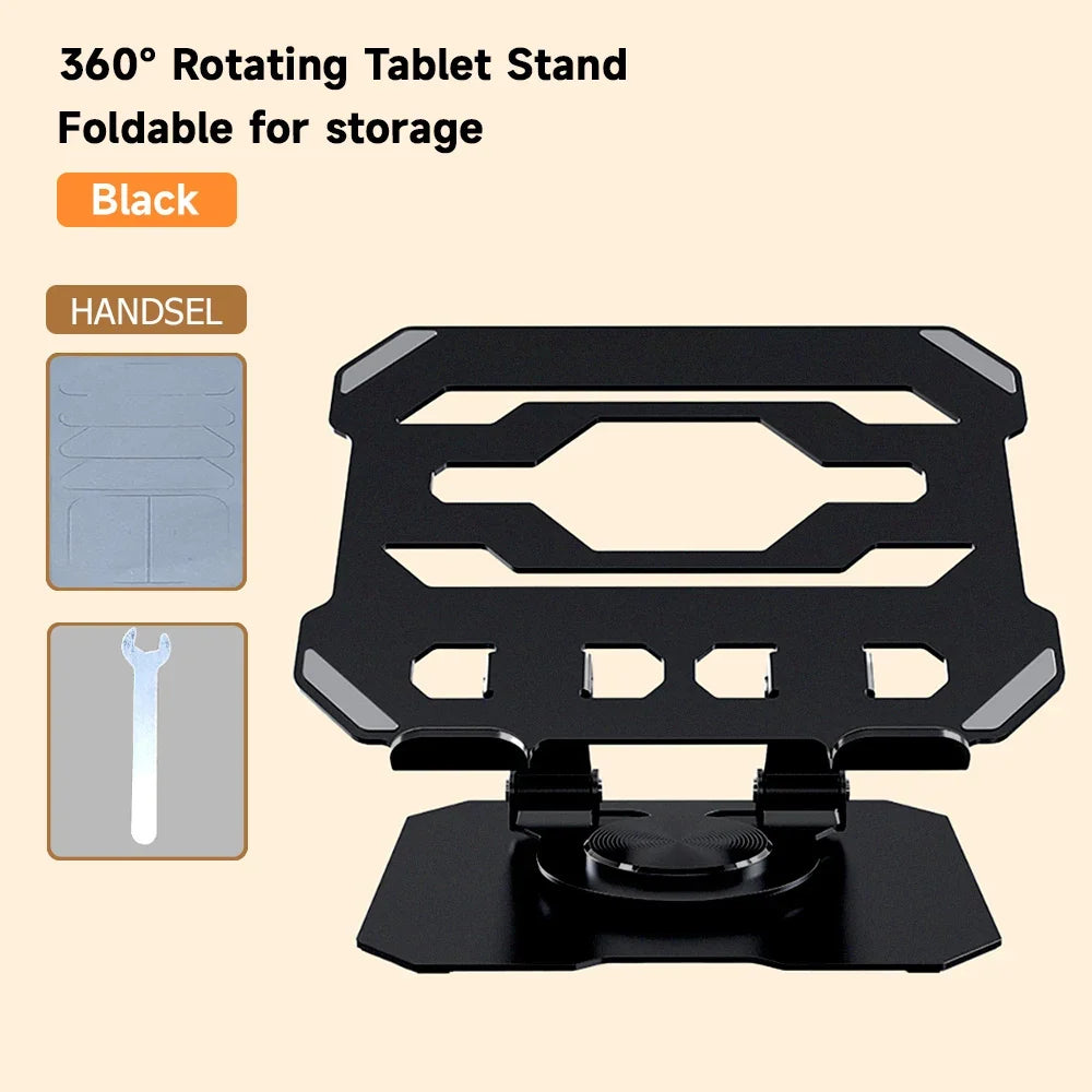 360° Rotatable Tablet Stand Adjustable Foldable Desktop Stand Holder Compatible For 4.7-10 Inch Ipad Pro/Air/Min Tablet Phone