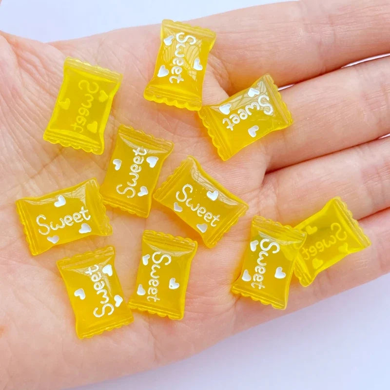 20pcs Cute Mini Cartoon Transparent Candy Nail Rhinestones Gems Glitter Nail Art Jewelry Manicure Nail Decoration Accessorie
