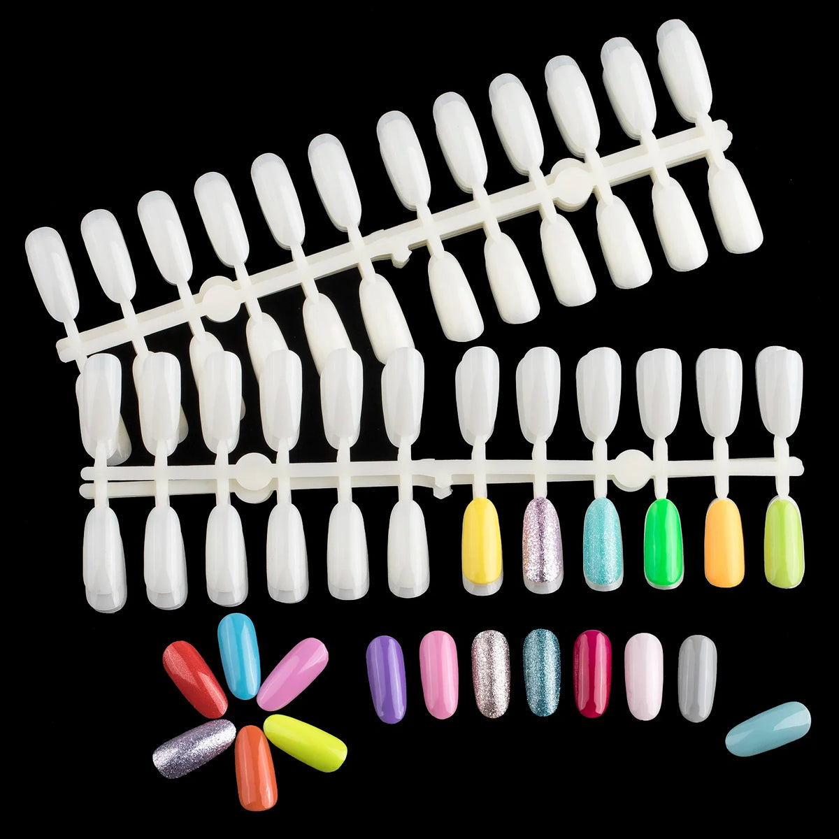 TP 240pcs Nail Display Tips Natural Color False Acrylic Nail Art Tips for Nail Display Book Gel Polish Manicure Practice Tools