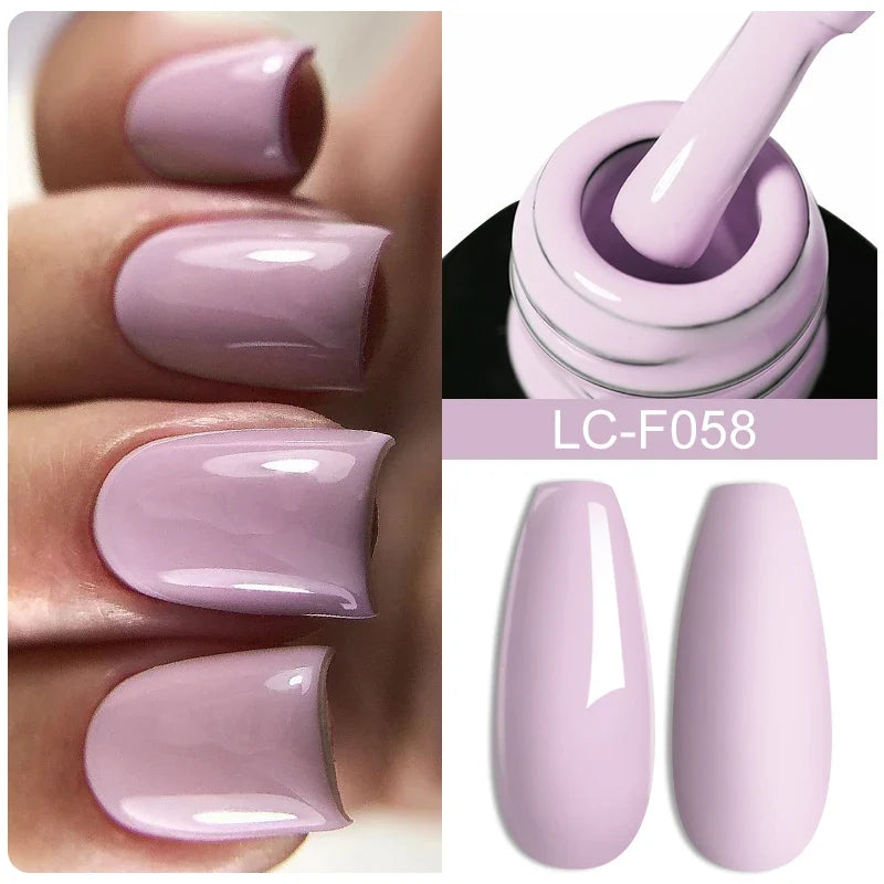 LILYCUTE Milky White Gold Sequins Quick Extension Rubber Base Gel Nail Polish Glitter Extend Construct Hard Gel Nail Art Varnish