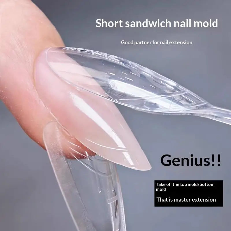 60/240/300Pcs Sandwich Nail Forms 15 Sizes Oval Extension Dual Form No Paper Forms Needed Easy Nail Extensions Manicure Tool