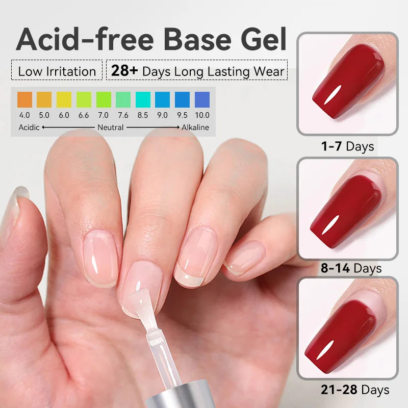 BORN PRETTY 10ml Base Gel Super Top Coat for Gel Nail Polish Semi Permanent Functions Gel Long Lasting Soak Off LED UV Gel