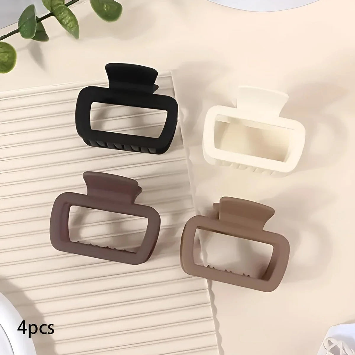 4pcs Women's Square Lightweight Hair Claw Clip Fashionable Elegant Hair Accessory Clip Suitable Hair Styling Makeup