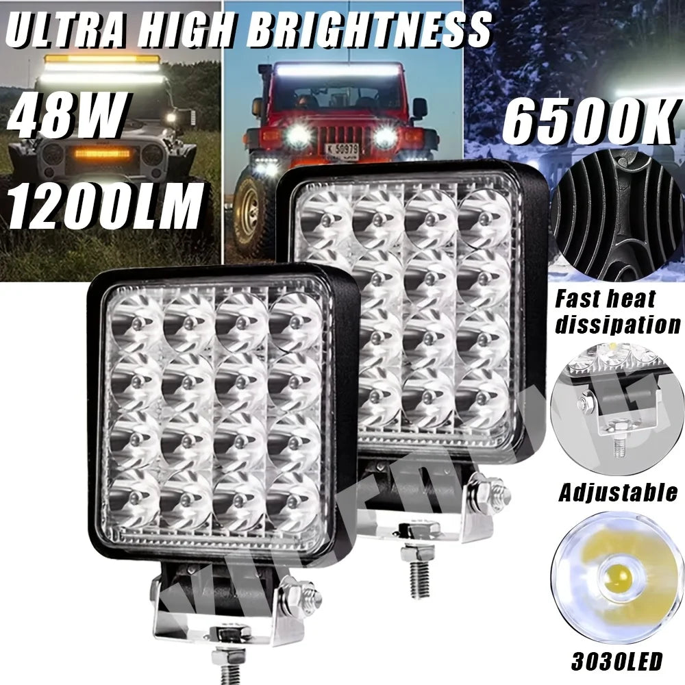 2/4pcs Mini LED Work Light Bar 3.3inch White LED Bar Pods Off Road 12V 24V Spot Flood Driving Fog Lights for Car Truck SUV ATV