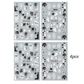 4pcs Black White Ghosts Halloween Nail Decals Cute Gothic Style Cartoon Ghosts Spider Webs Nail Decals DIY Manicure Decorations