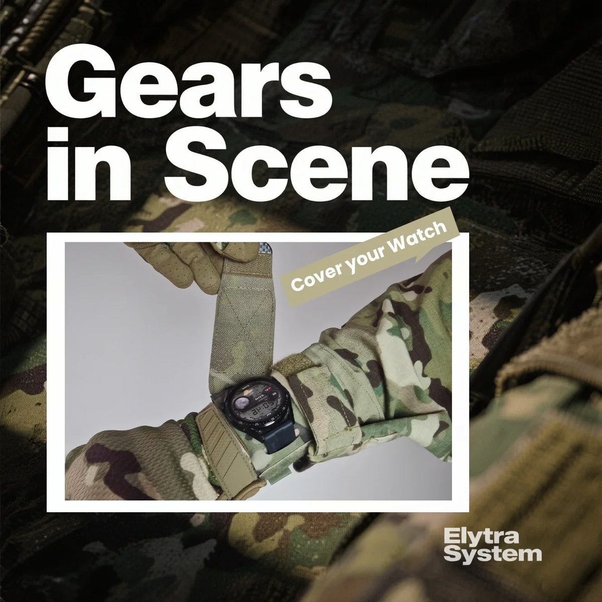 TACTICAL Nylon Style Watch Band with Cover Flap Smartwatch Compatible for Men Women Outdoor Hunting Watch Straps