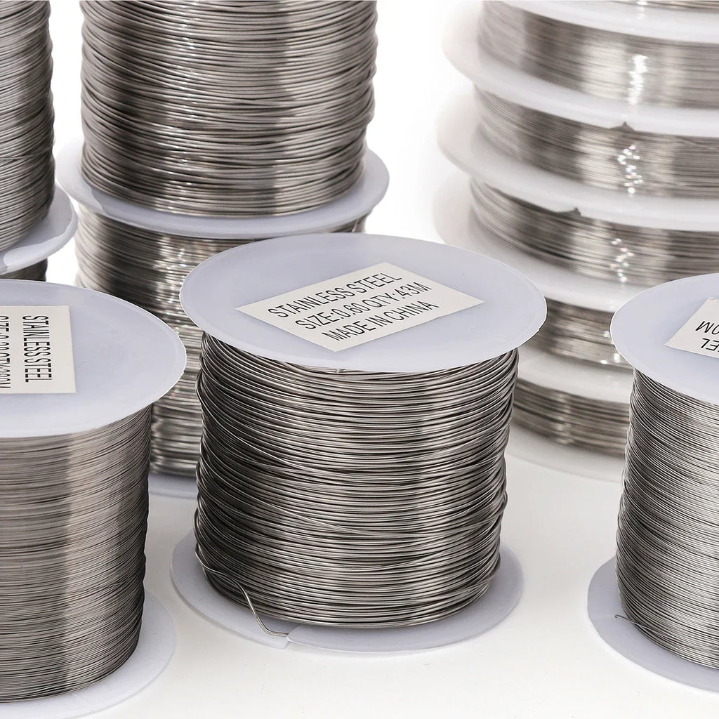 1Roll 304 Stainless Steel Wire Handmade Beading Wire, Size 0.2-0.6mm, For DIY Craft And Jewelry Making Supplies