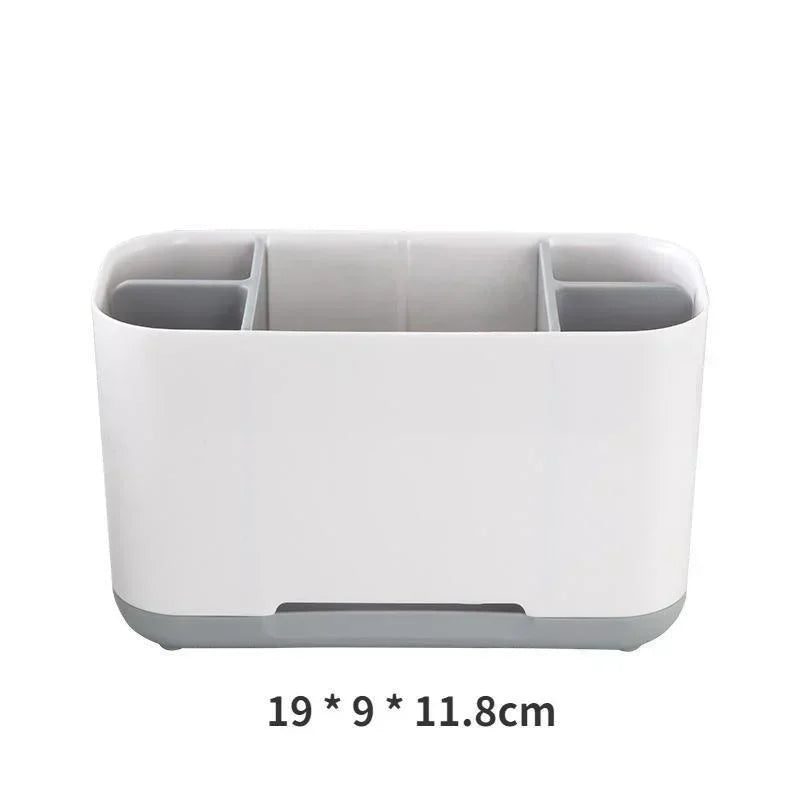 Electric Toothbrush Makeup Brush Holder Toothpaste Storage Case Large Capacity Detachable Portable with Drain Hole Storage Rack