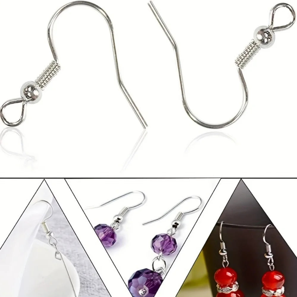 120pcs Silvery Color Earring Hooks Hypoallergenic Jewelry Making Supplies Findings Ear Wires Fish Hooks Accessories