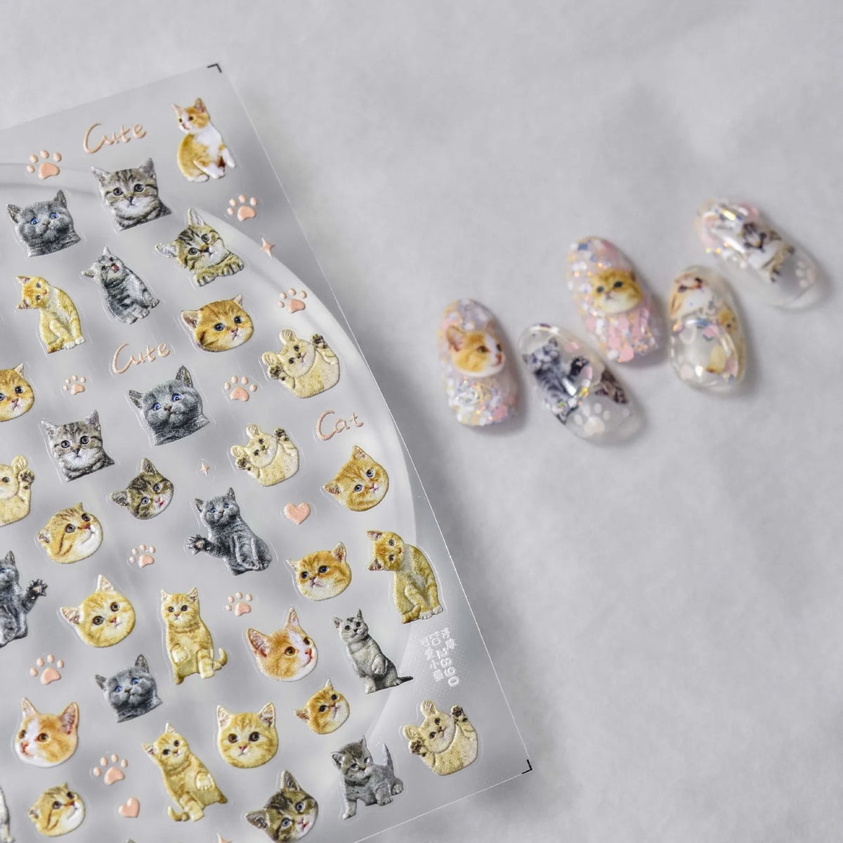 Lovely Sweet Cat Bunny Flower Dog 5D Relief Self Adhesive Nail Art Decoration Pretty Kitty Puppy Girl Sticker 3D Manicure Decals