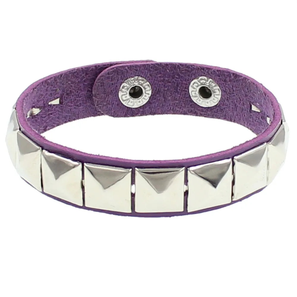 Unique Rivet PU Leather Spiked Studded Bracelet Bangle Gothic Jewelry Rivet Bracelet Punk Cuff Wrap Men Women Metal Wristband