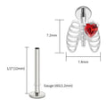 Right Grand ASTM F136 Titanium Heart CZ Rib Cage Cartilage Earring 16G Gothic Skeleton Helix Labret Stud Nose Piercing Jewelry