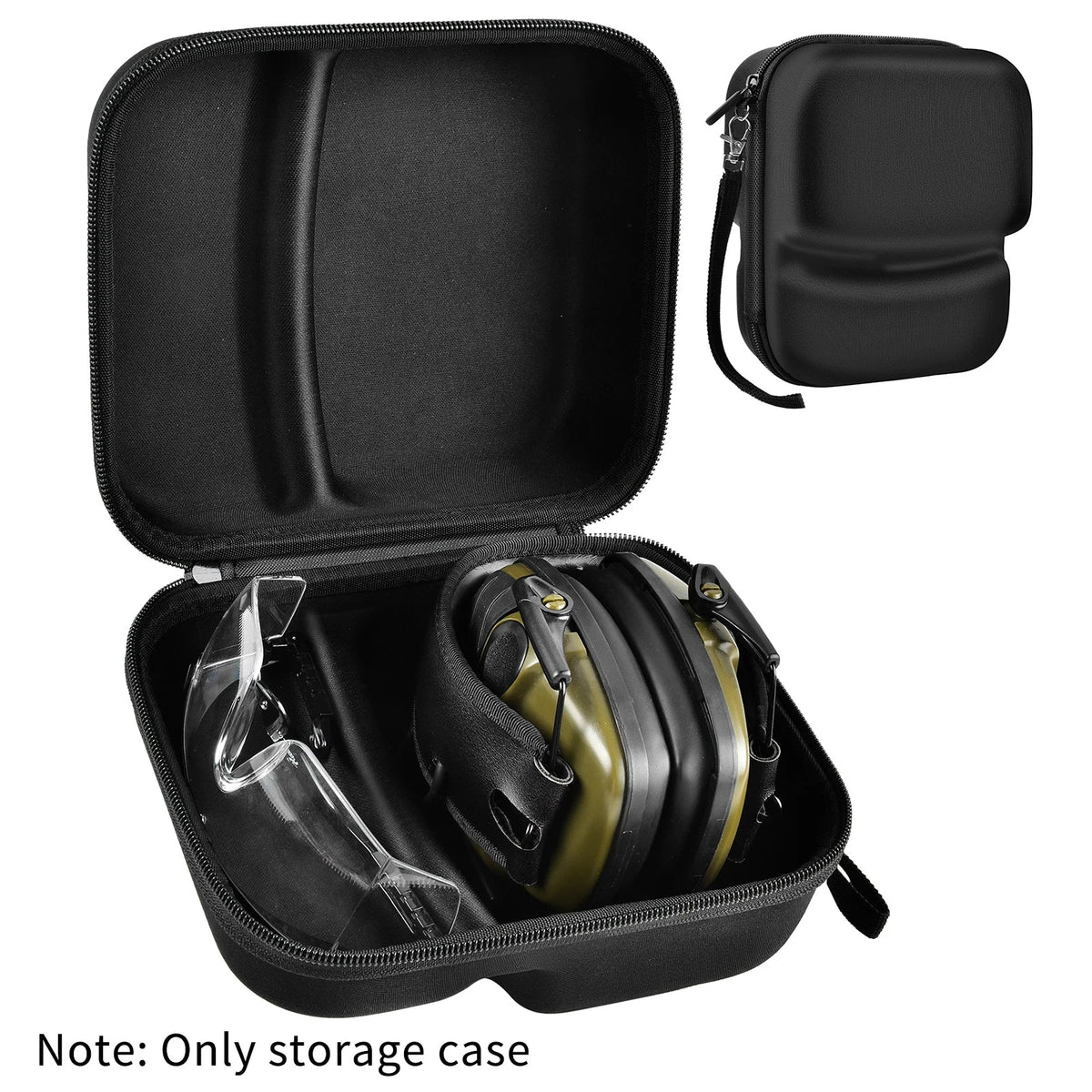 Portable Hard EVA Storage Case Protective Carrying Bag for Noise Canceling Headphones Safety Glasses Shooting Earmuffs