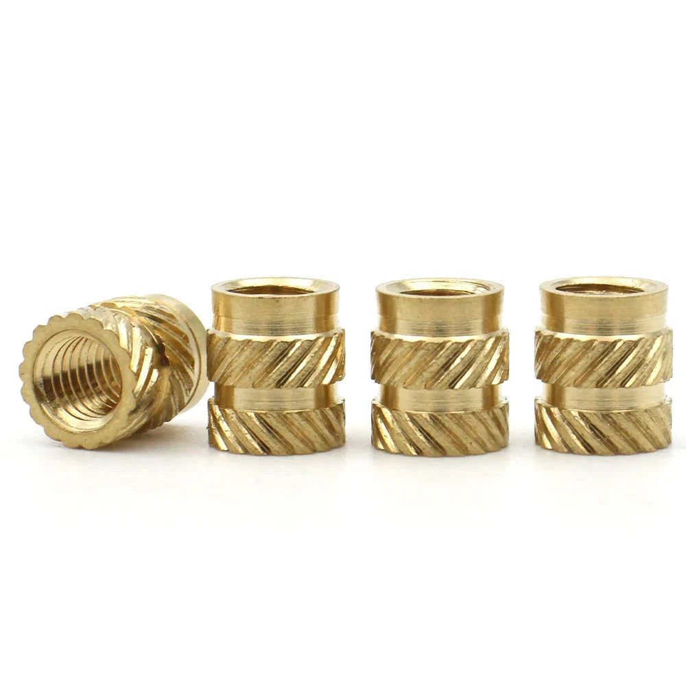 10/15/20/40/50/100pcs M1 M1.2 M1.4 M2 M2.5 M3 M4 M5 M6 M8 Thread Knurled Brass Heat Insert Nut Copper Embedment Embed Parts Nuts