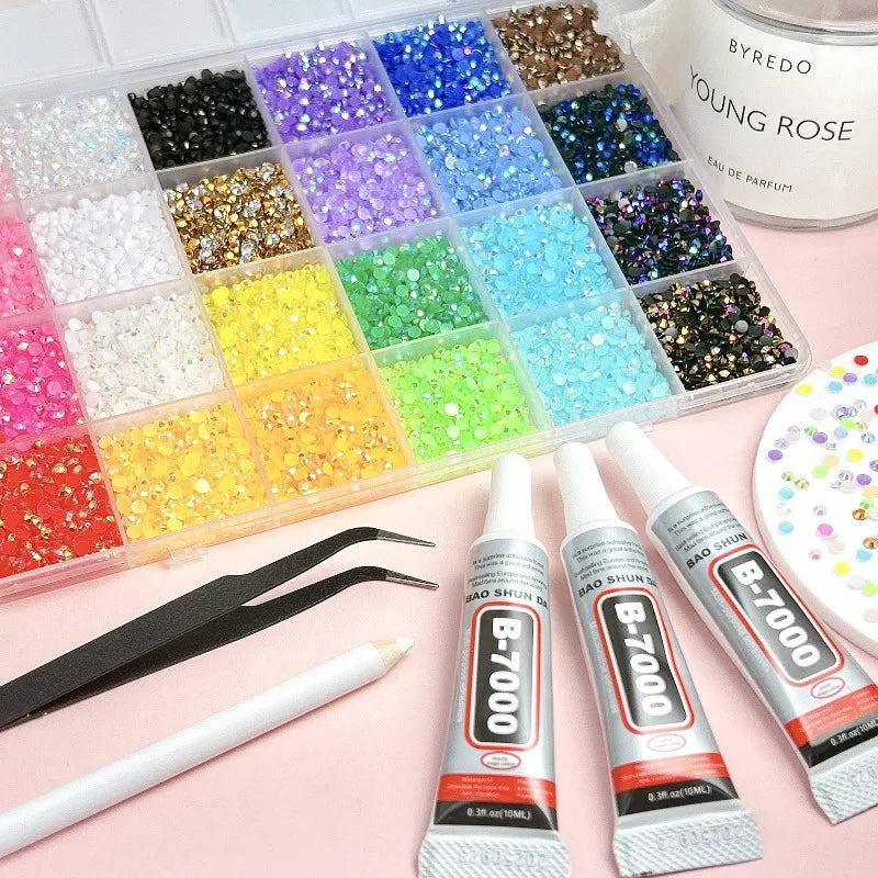 Minimalist Shiny Half-round Rhinestone Nail Art Accessories 3mm Flat-back Resin Nail Rhinestones, DIY Nail Craft Decorations