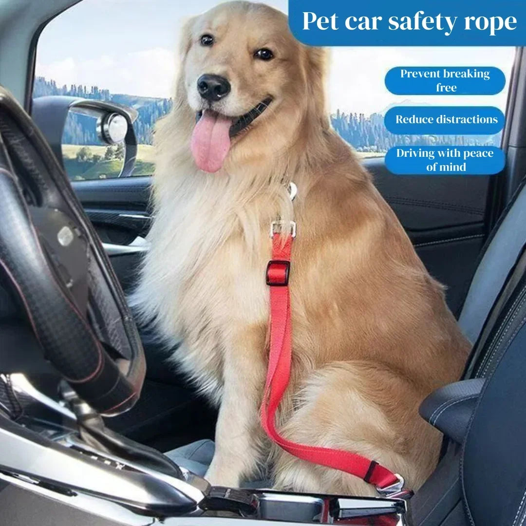 Car Pet Seat Belt, Adjustable Safety Rope, Rust Proof Hook and 360° Rotating Buckle, Used for Trucks and Station Wagons
