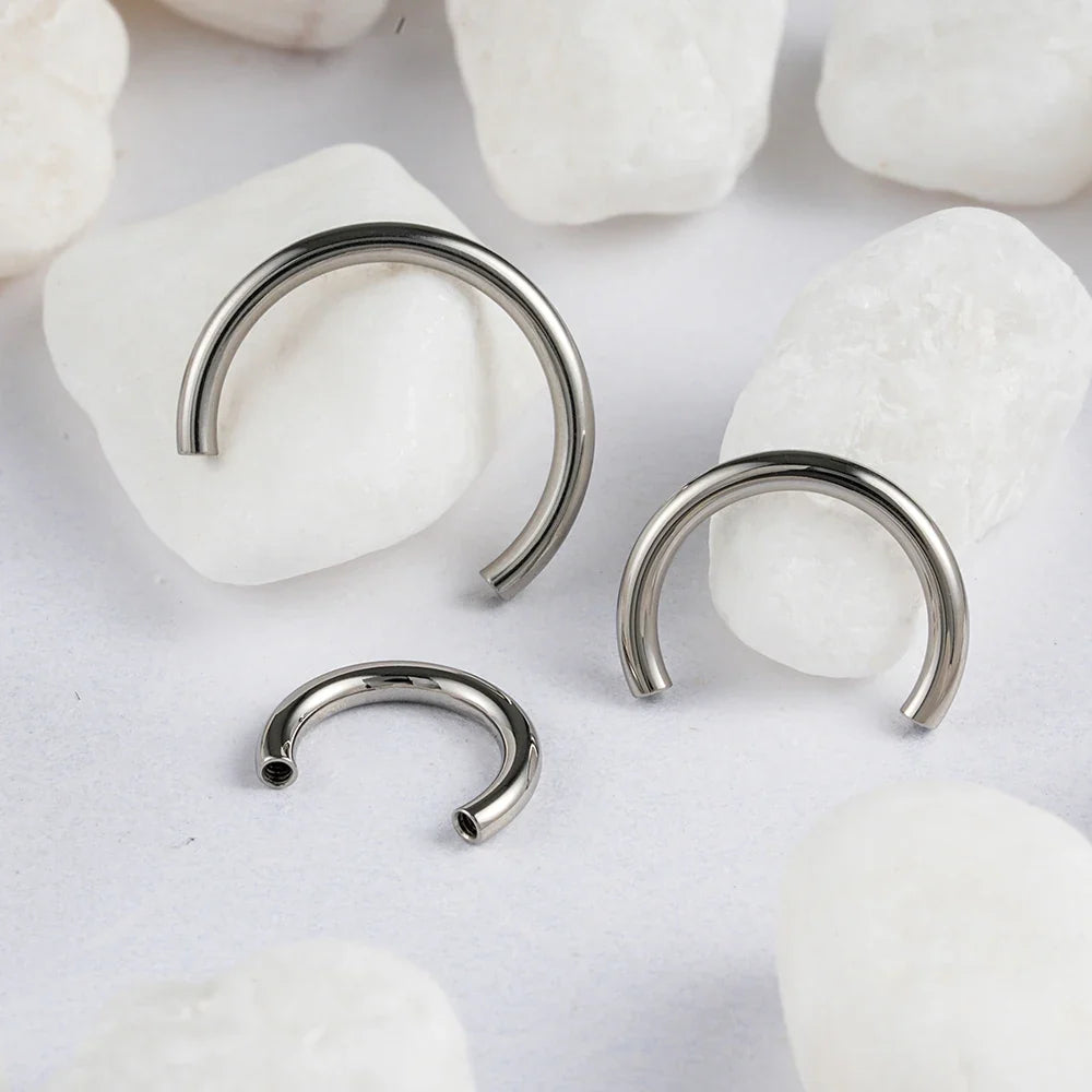 5pcs/lot Right Grand ASTM F136 Titanium 16G Internally Threaded Circular Barbell Horseshoe Body Piercing Jewelry Accessories