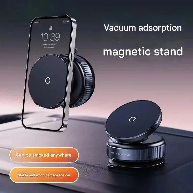 360° Rotatable Vacuum Suction Magnetic Car Phone Mount, Strong Suction Cup Magnet Phone Holder for Dashboard Windshield