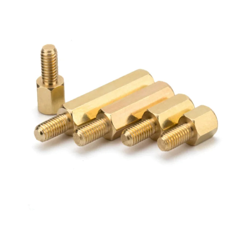 50PCS 20pcs 10pcs 5pcs 2pcs Male to Female Brass Spacer M2 m2.5 M3 M4 M5 M6 Long Hexagonal Brass PCB Standoffs Spacers
