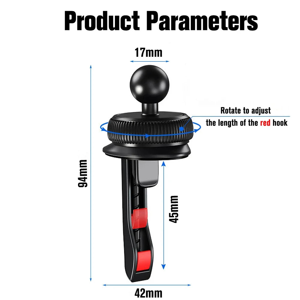17mm Ball Head Base for Car Phone Holder Universal Car Air Vent Mobile Phone Stand GPS Bracket Car Air Outlet Clip Accessories