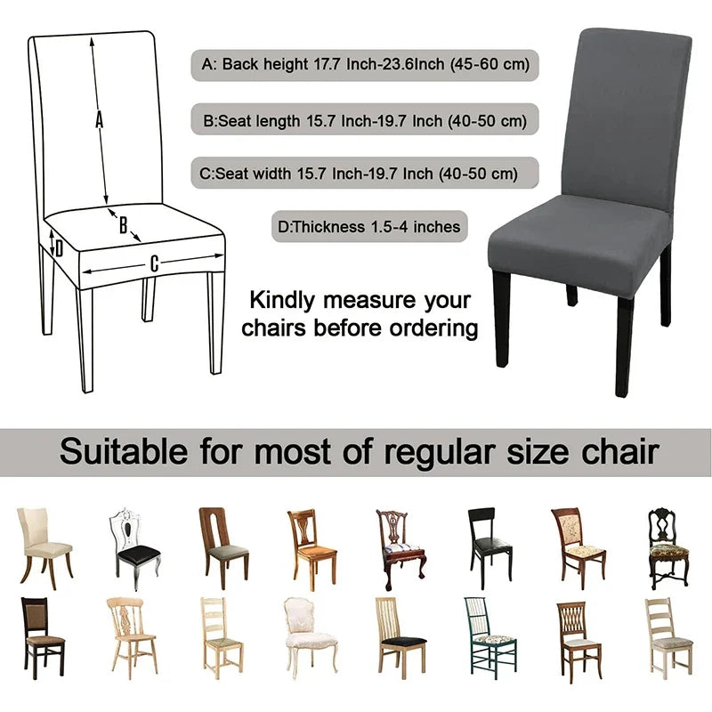 Waterproof Dining Chair Cover Stretch Chair Slipcover Removable Washable Chair Protector for Home, Restaurant, Kitchen,Banquet