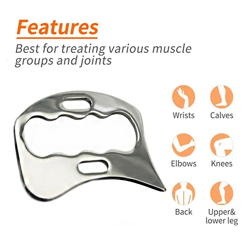 Fascia Scraper Stainless Steel Gua Sha Physical Therapy Scraping Tool Great Soft Tissue Mobilization Tool Reduce Muscle Soreness
