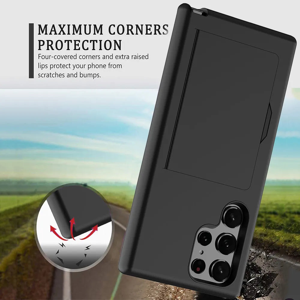 For Samsung Galaxy S23 S24 S22 Plus S21 Ultra Case Wallet 3-Card ID Slot Credit Card Flip Capa For Samsung S23 FE S24 Ultra Case