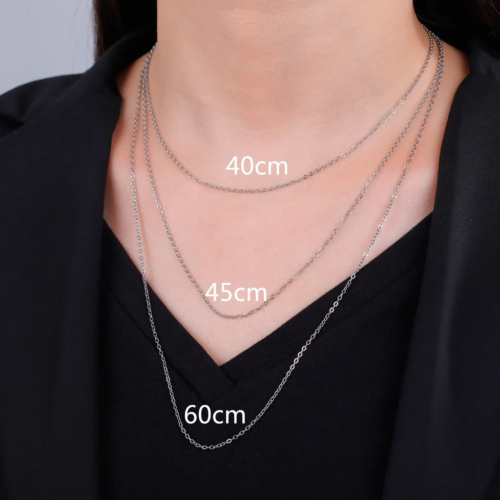 Lucktune Stainless Steel Width 1.3MM Chain O Shape Thin Chain Necklace Minimalist Necklace Chain Women Bohemian Jewelry Gift
