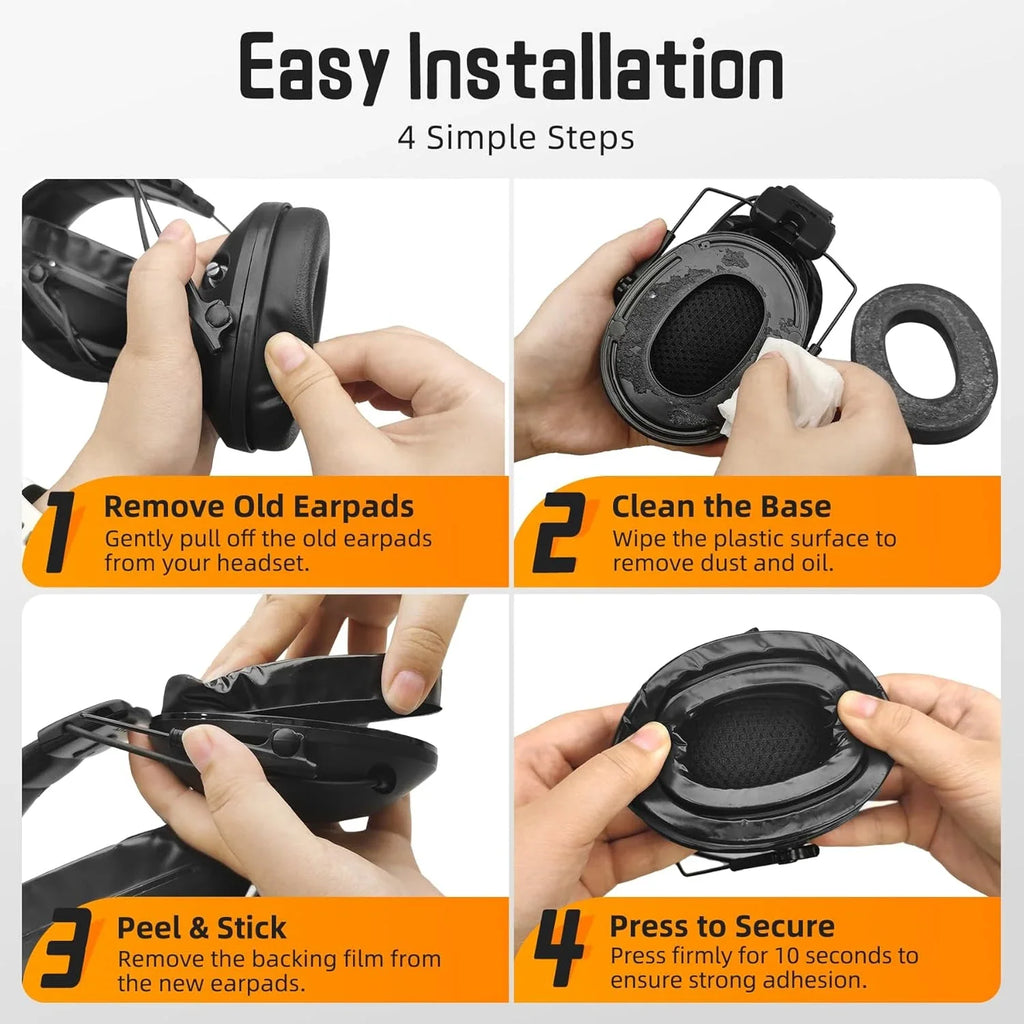 Gel Ear Cup Replacement for 3M Sport Tactical 300 500,90565&90566,WorkTunes (90543),Sillicone Ear Cushions(No Earmuffs)